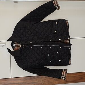 Burberry Beige and Red Quilted Jacket